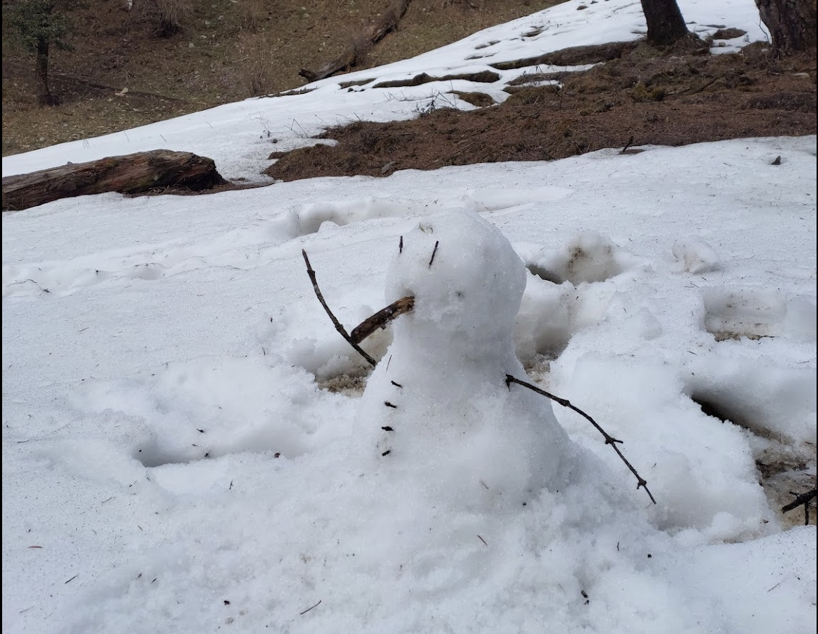 Left: A snowman we built